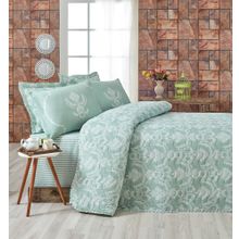 Eponj Home Kapitone Pure SuYeşili Çift Kişilik Yatak Örtüsü Seti