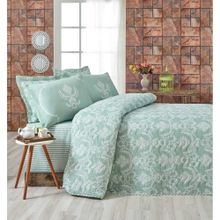 Eponj Home Kapitone Tek Kişilik Pure SuYeşili Yatak Örtüsü Seti