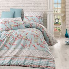 Eponj Home Kolay Ütülenir Birdcage Turkuaz Tek Kişilik Nevresim Takımı