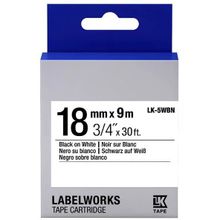 Epson C53S655006 LK-5WBN 18 mm Siyah Beyaz Muadil Standart Etiket Kartuşu