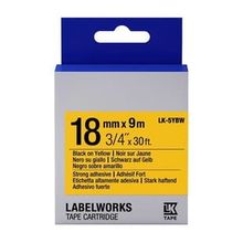 Epson C53S655010 LK-5YBW 18 mm Siyah Sarı Muadil Güçlü Yapışkanlı Etiket Kartuşu