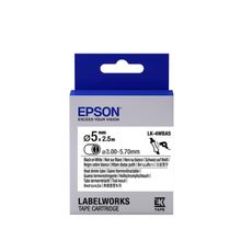 Epson LK-4WBA5 C53S654904 5 mm 2,5 m Isıyla Daralan Siyah Üzeri Beyaz Etiket