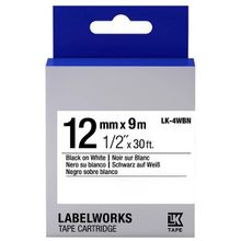 Epson LK-4WBN C53S654021 12 mm Siyah Beyaz Muadil Standart Etiket Kartuşu