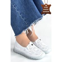 Erbilden Rinna Beyaz Deri Spor Ayakkabı - (DipCamo)Charcoal-White