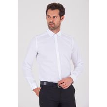 Erkek Beyaz Slim Fit Pamuklu Uzun Kollu Gömlek