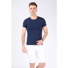 Erkek Sıfır Yaka T-shirt LACİVERT