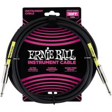 Ernie Ball P06048 10FT 3 m Düz Siyah Enstrüman Kablosu