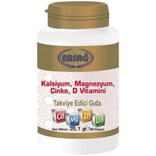 Ersağ Kalsiyum Magnezyum Çinko D Vitamini 90 Tablet
