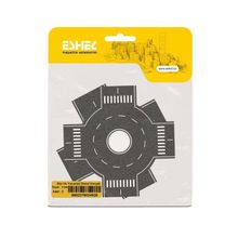 Eshel 1/200 100x100 mm 2 Adet Karton Maket Yol Düz ve Yuvarlak Döner Kavşak