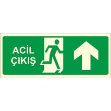 Este Uyarı Levhaları Acil Çıkış Yukarı Fotolümen Uyarı Levhası