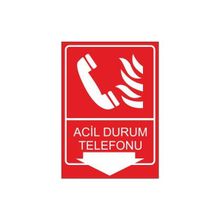 Este Uyarı Levhaları Acil Durum Telefonu 25x35 cm Uyarı Levhası
