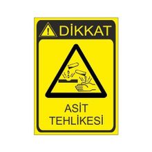 Este Uyarı Levhaları Asit Tehlikesi 25x35 cm Uyarı Levhası
