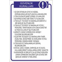 Este Uyarı Levhaları Güvenlik Talimatı 25x35 cm Uyarı Levhası