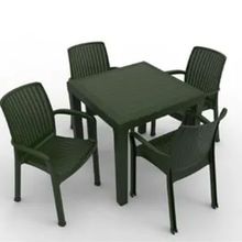Estelia Efes Koyu Yeşil 4 Sandalye+1 Masa Camsız Bahçe Balkon 4'lü Set