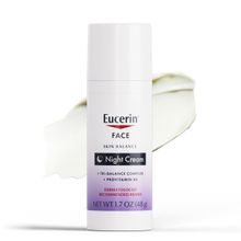 Eucerin Cilt Dengesi Gece Kremi, Tri-Balance Kompleksi ile Zenginleştirilmiş Hassas Cilt Yüz Nemlendirici, 1.7oz Şişe
