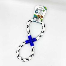 Euro Dog Beyaz Mavi 25 cm Sekiz Şeklinde Diş Kaşıma İpi Köpek Oyuncağı