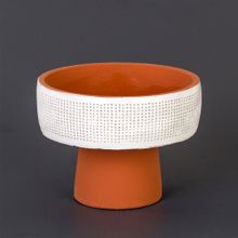 Euro Flora 19.5x16.5 cm Delikli Beton Beyaz Saksı