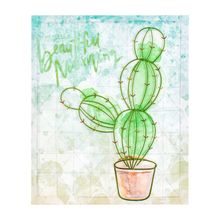 Euro Flora Dekoratif 3D Kaktüs 40x50 cm Metalli Tablo