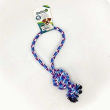 Eurodog 45 cm Mor Mavi Beyaz İp Halka Topuz Diş Kaşıma Oyuncağı