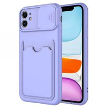 Evastore Apple iPhone 11 ​Deri Görünümlü Kartlıklı Kamera Korumalı Kılıf