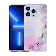 Evastore Apple iPhone 12 Pro Simli Desenli El Askılı Tutacaklı Elsa Silikon Kapak Kılıf