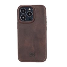 Evastore Apple iPhone 13 Pro Uyumlu Hull TN3 Kahve Deri Arka Kapak Kılıf