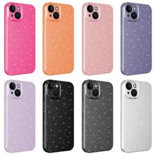 Evastore Apple iPhone 14 Kamera Korumalı Simli Lüks Zore Koton Kapak Kılıf