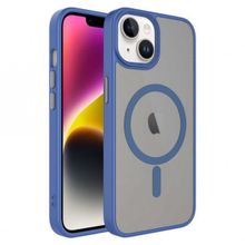 Evastore Apple iPhone 14 Plus Mat Arka Yüzey Wireless Şarj Özellikli Flet Magsafe Kapak Kılıf