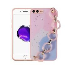 Evastore Apple iPhone 8 Plus Simli Desenli El Askılı Tutacaklı Elsa Silikon Kapak Kılıf