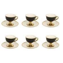 Evdema MTFK.0146 Siyah Vitale Swan Porselen Kahve Fincanı Takımı