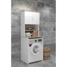 Evdemo Beyaz Çamaşır Makinesi Üstü Banyo Dolabı Rafı