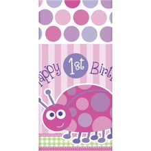 Event Party Store 1 Yaş 137x213 cm Plastik Pembe Masa Örtüsü