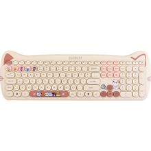 Everest KM-6283 Catty Sarı Renkli Tuşlu Kablosuz Q Multimedia Klavye + Mouse + Pad Set