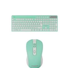 Everest KM-730 Yeşil Beyaz Kablosuz Q Multimedia Klavye + Mouse Set