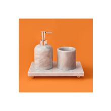 Evidea Bath Gri 3'lü Mermer Banyo Seti