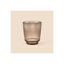 Evidea Deco Çizgili Füme 11 cm Bardak Mumluk