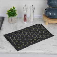 Evidea Hexagon Soft Siyah 40x66 CM Mutfak Havlusu