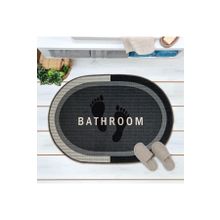 Evidea Soft Bathroom Oval Sihirli Antrasit 50x70 cm Banyo Paspası