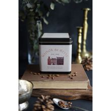 Evle ER024-7F Azura Coffee Desenli Kare Metal 12x12 CM Saklama Kabı