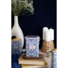 Evle ER043-2B Azulejos Love Desenli Dikdörtgen Metal Saklama Kabı