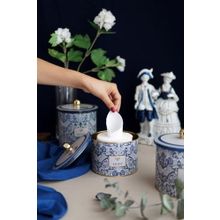 Evle ER145-2H Azulejos Hello Desenli Yuvarlak Metal Saklama Kabı