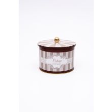 Evle ER145-8B Elegance Burgundy Desenli Yuvarlak Metal Saklama Kabı