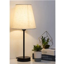 EVLight Black Tekli Metal Masa Lambası Krem Abajur