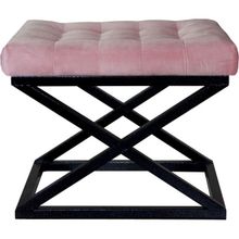 Evodeko 40x50 cm Siyah Çapraz Ayaklı Pembe Puf