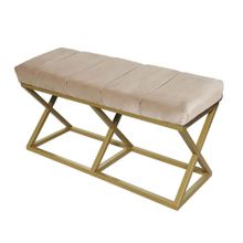 Evodeko Beyaz Altın Bench Puf