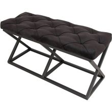 Evodeko Simsiyah Kapitone Bench Puf