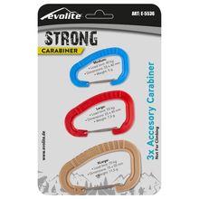 Evolite Strong Bej-Kırmızı-Mavi 3'lü Karabina Seti