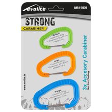 Evolite Strong Mavi-Turuncu-Yeşil 3'lü Karabina Seti