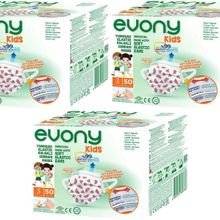 Evony 150'li 3 Katlı Filtreli Burun Telli Cerrahi Maske