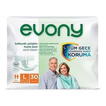 Evony 30 Adet Yetişkin Bel Bantlı Büyük Boy L Hasta Bezi